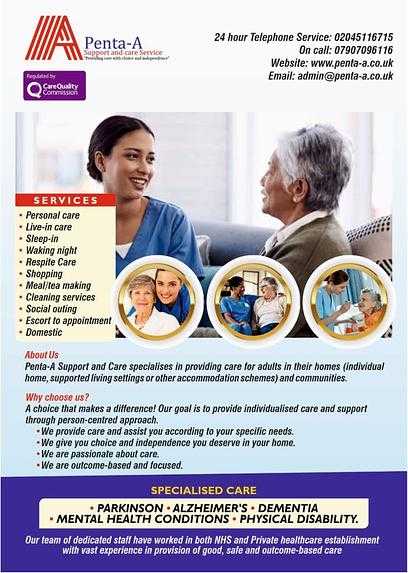 Pent-A Care Support and Care Service cover
