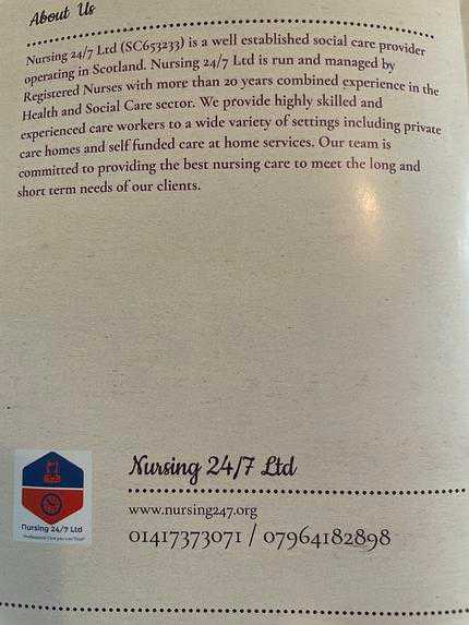 Nursing 24/7 Ltd cover