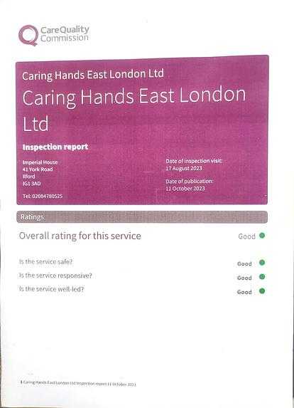 Caring Hands East London Ltd cover