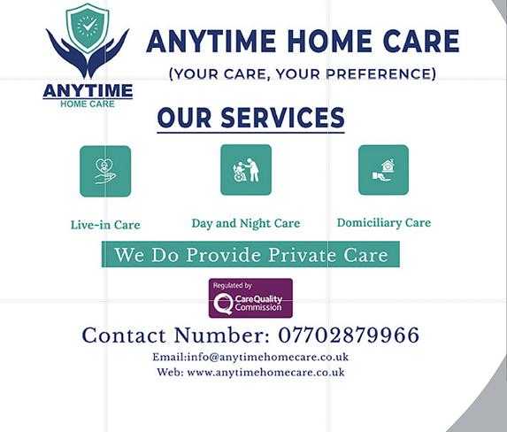 Anytime Home Care Ltd cover